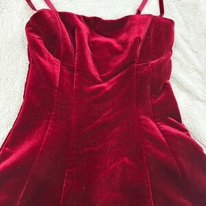 Lulu's Mini Red Velvet Dress
